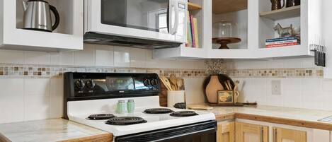 Microwave, oven, stovetop, dishwasher