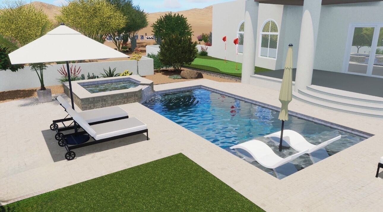 Piscine extérieure, piscine chauffée