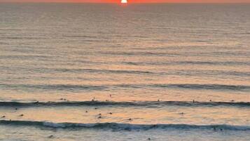 Ligstoelen aan het strand