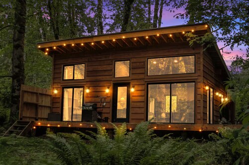 Cozy creekside cabin with AC