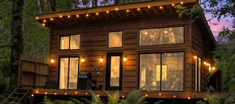 Cozy creekside cabin with AC