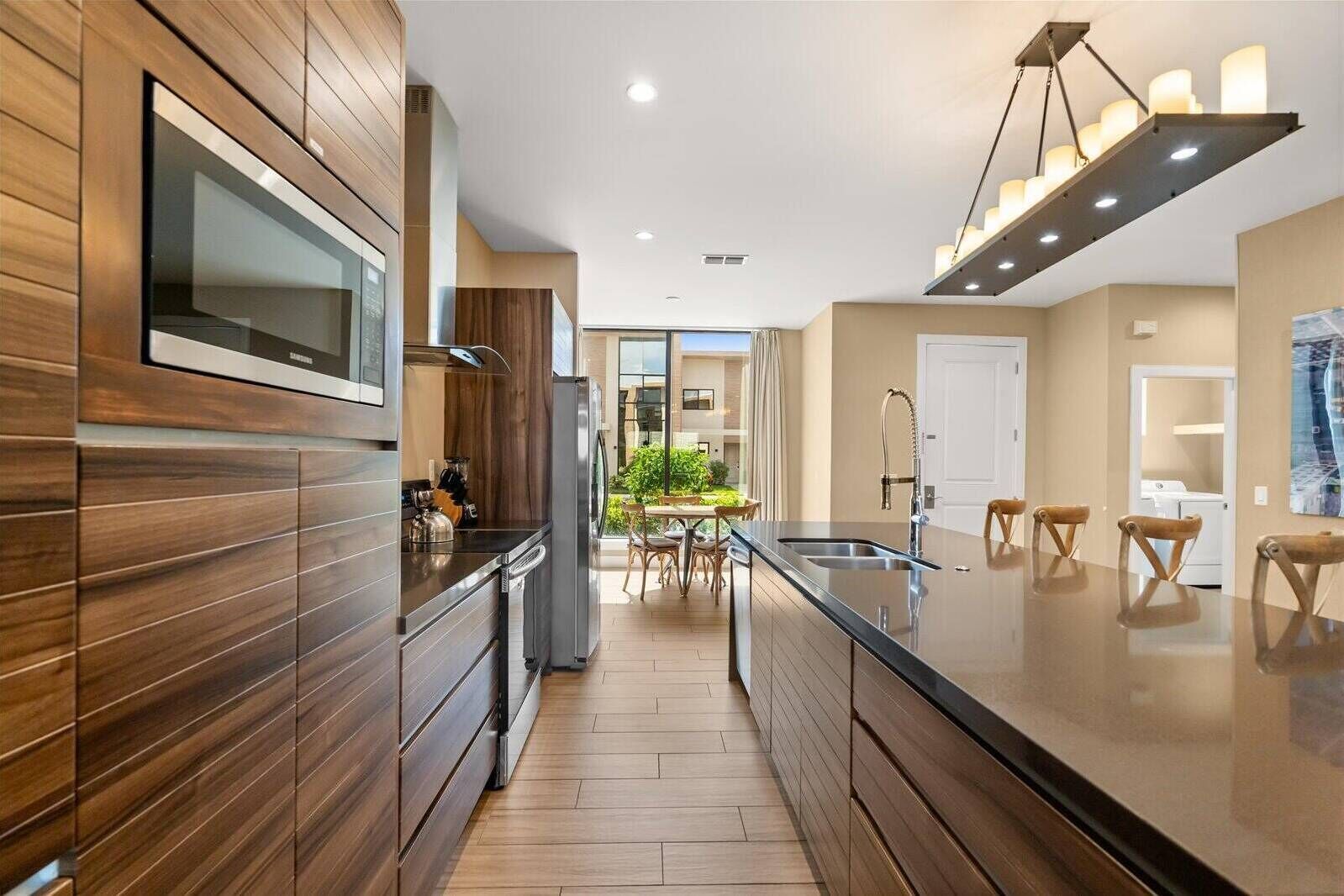Microwave, dishwasher, high chair