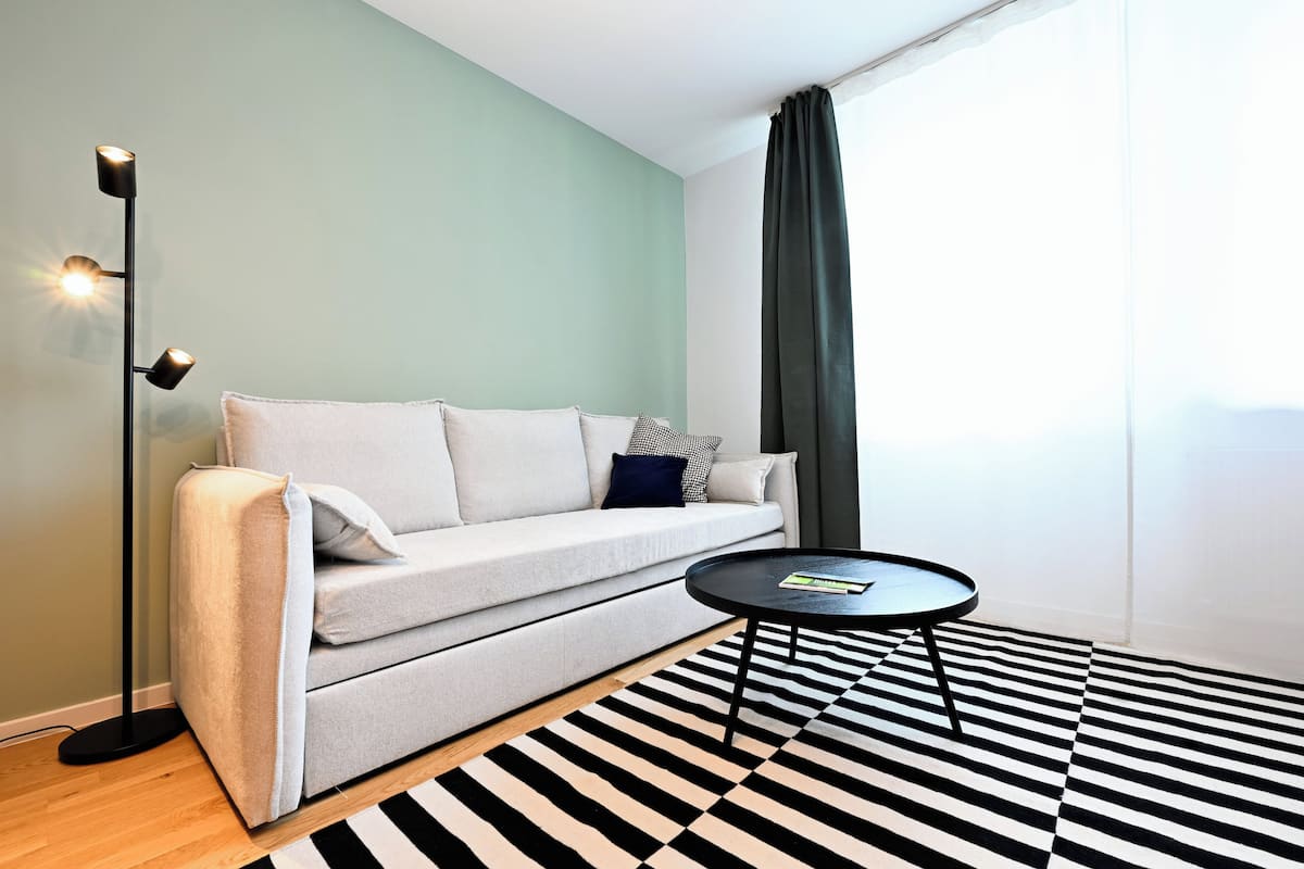 Individually decorated, individually furnished, desk, laptop workspace