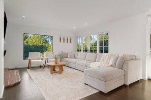 Televisión y chimenea 