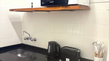 Microwave, oven, stovetop, electric kettle
