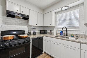 Microwave, oven, stovetop, dishwasher