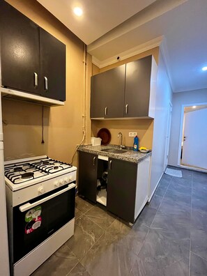 Deluxe Studio, Patio | Dapur peribadi | Cerek elektrik, tisu 