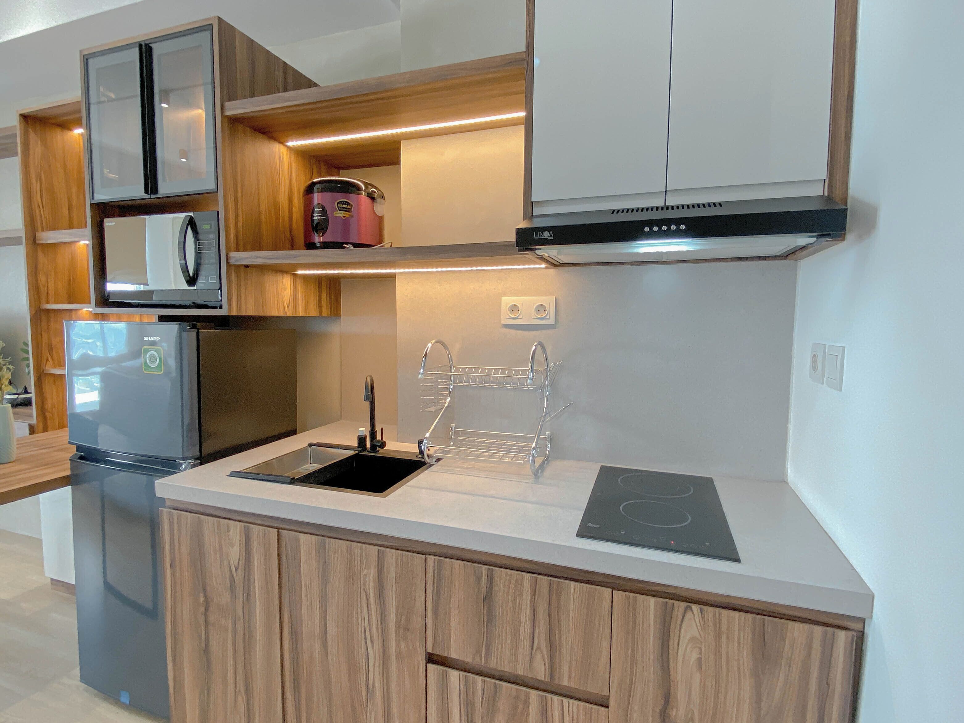 Appartement Standard | Cuisine privée | Batterie de cuisine, vaisselle et ustensiles