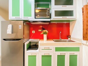 Appartement Standard | Cuisine privée | Batterie de cuisine, vaisselle et ustensiles