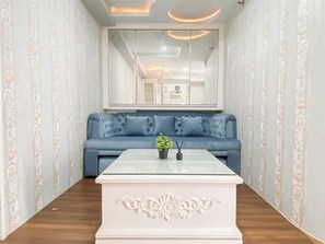 Standard Apartment | Living area - White Accent 1Br Near Mall At Bassura City Apartment (Jakarta)