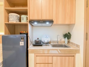 Appartement | Cuisine privée | Réfrigérateur, plaque de cuisson