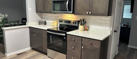 Microwave, oven, stovetop, dishwasher