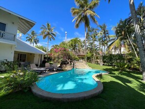 Outdoor pool - Charming ocean front 2 bd villa in Cabarete Center (Cabarete)