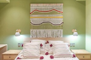 1 bedroom, desk, iron/ironing board, travel cot
