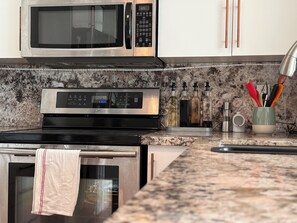 Microwave, oven, stovetop, dishwasher