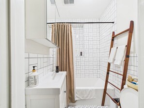 Hair dryer, towels