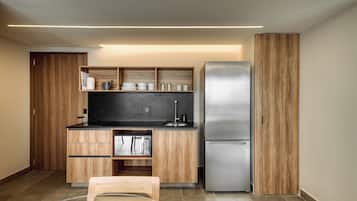 Luxury-Apartment, 1 Schlafzimmer | Eigene KĂŒche | KĂŒhlschrank, Mikrowelle, Herdplatte, Kochgeschirr/Geschirr/Besteck