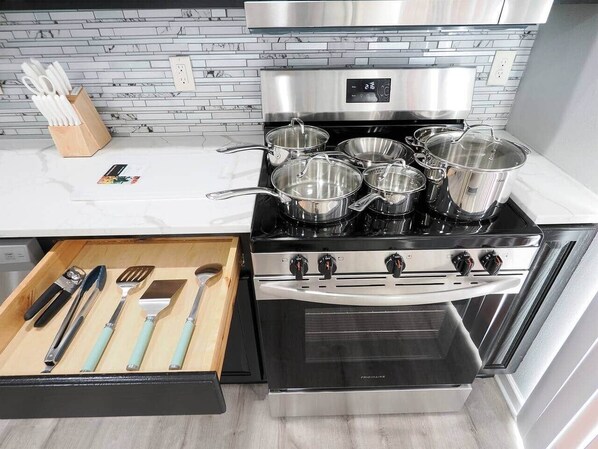 Microwave, oven, stovetop, dishwasher