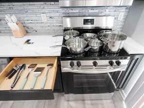 Microwave, oven, stovetop, dishwasher