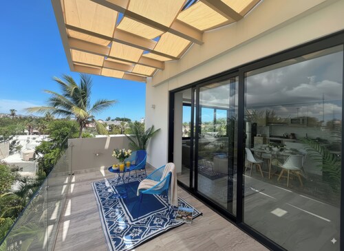 2-bedroom apartment in peaceful San José del Cabo with AC, fitness room