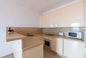 Fridge, microwave, oven, toaster