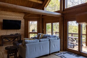 TV, fireplace, table tennis - Splash Mountain 7 bedrooms with indoor pool & mountain view (Garrett County)