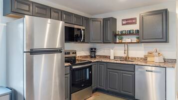 Microwave, oven, stovetop, dishwasher