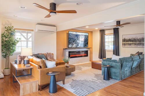 NEW LISTING! Heated Pool + Sauna + Hot Tub + Game Room + Jungle Gym + Fire Pit