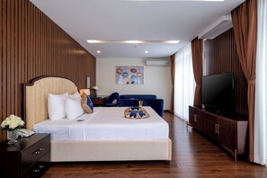 Chambre Double Premium, 1 très grand lit, balcon, vue ville