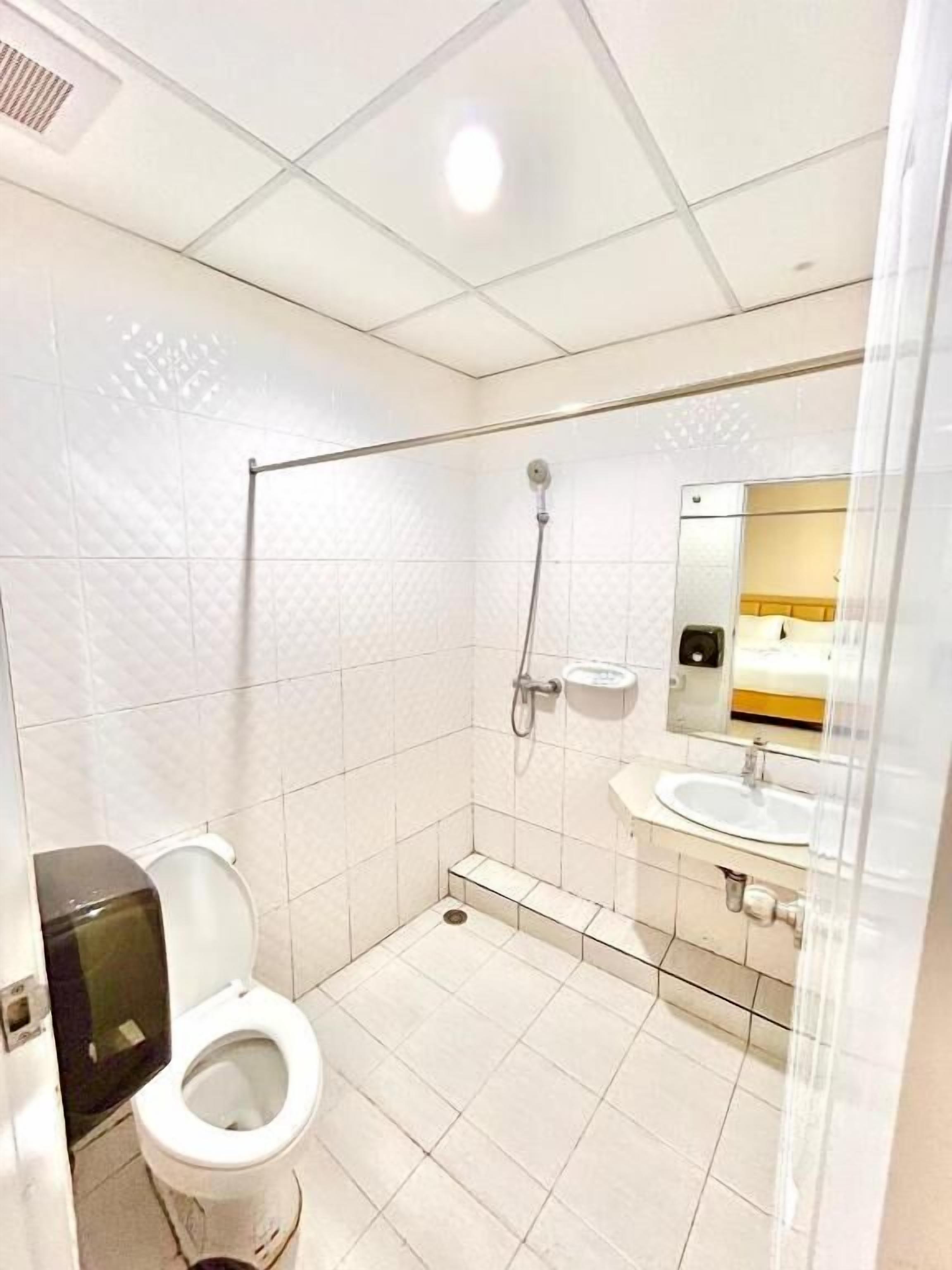 Ducha, secador de pelo, toallas y papel higiénico