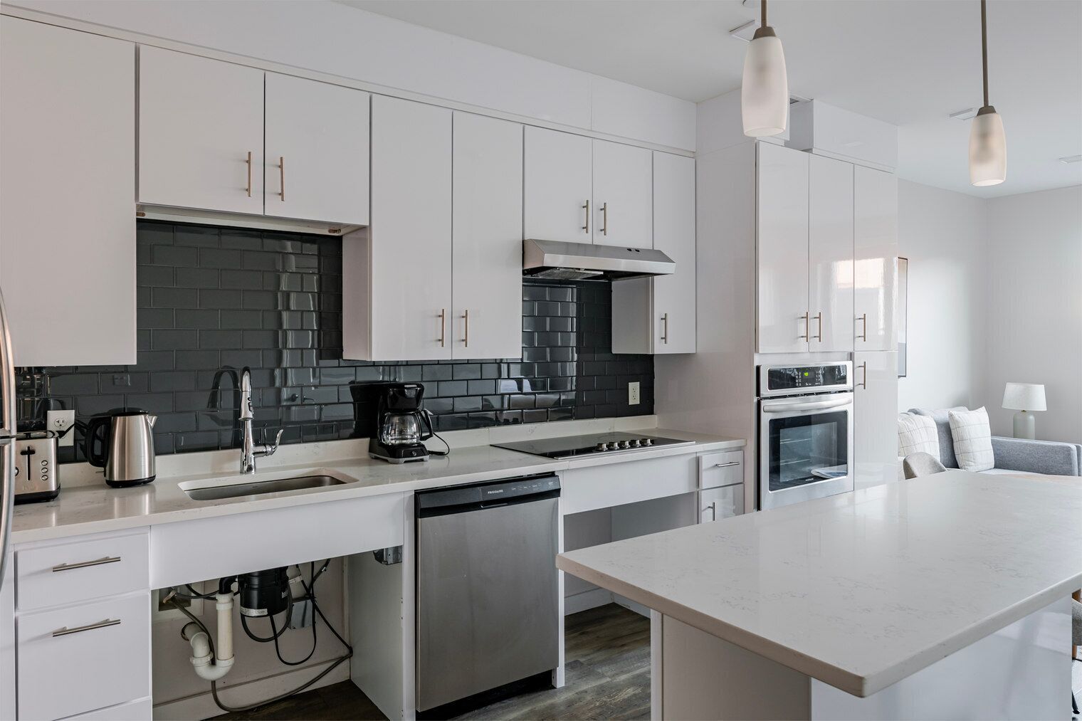 Fridge, stovetop, cookware/dishes/utensils