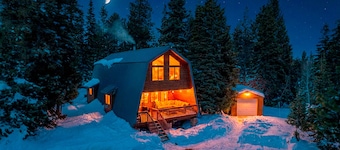 Updated weekend cabin retreat, EV charger, large deck and sofa, enclosed dog run