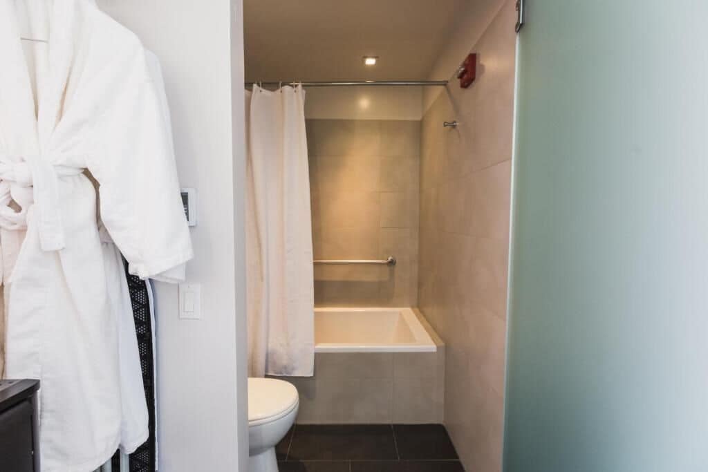 Towels, soap, shampoo, toilet paper