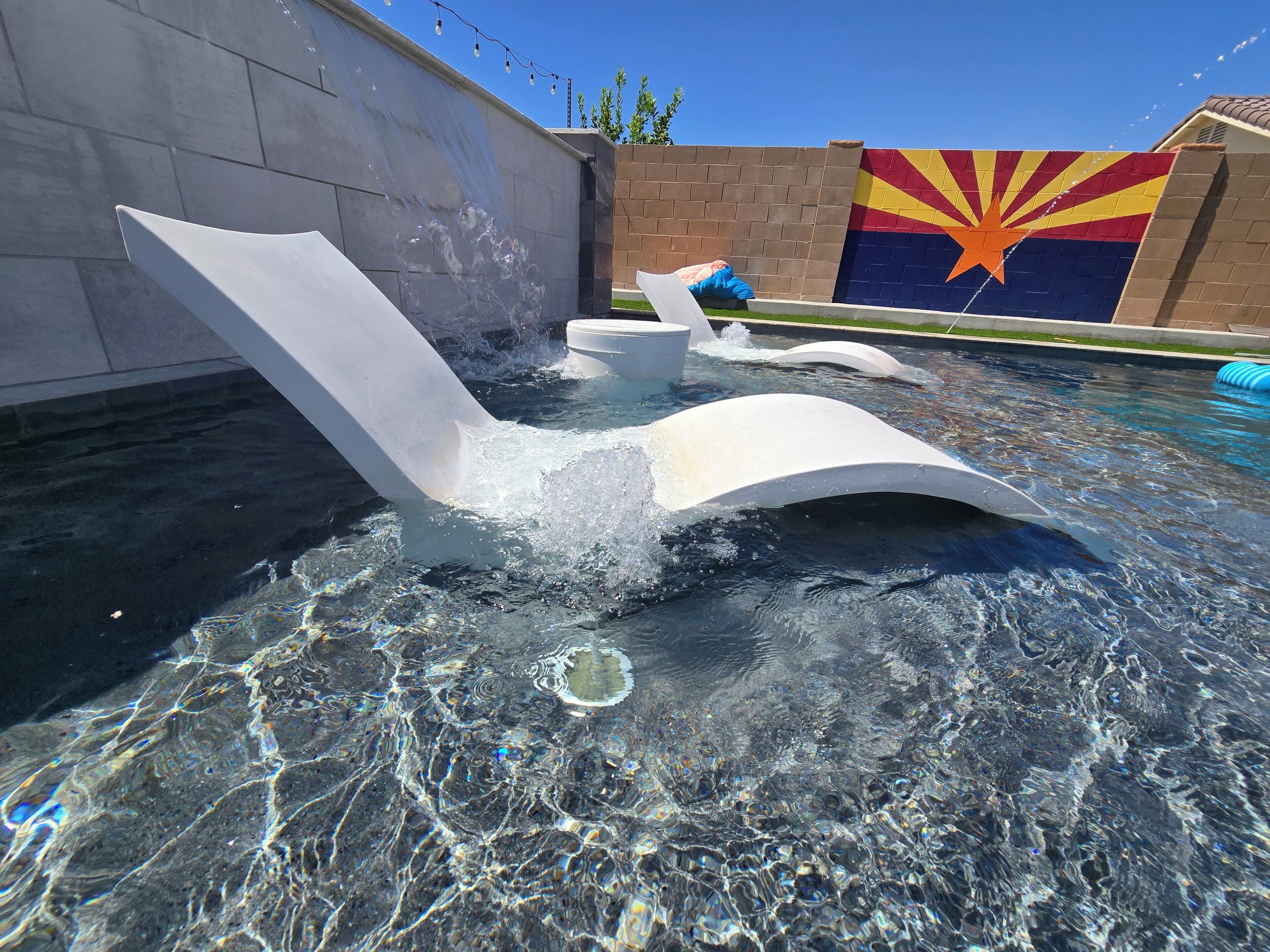 Piscina externa, piscina aquecida