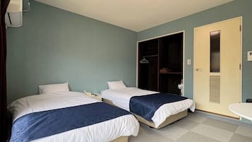 Desk, free WiFi, bed sheets