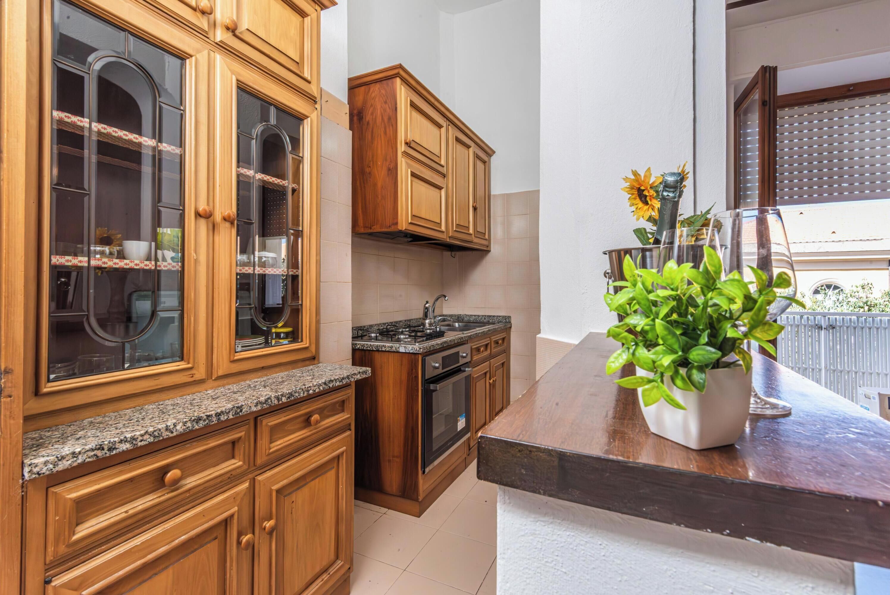 Apartamento família, vários quartos (Bilo Asfodelo Alghero Centro) | Cozinha privada | Geladeira, fogão, cooktop, cafeteira/chaleira