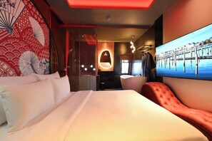 Chambre Premium, 1 grand lit, balcon, vue parc