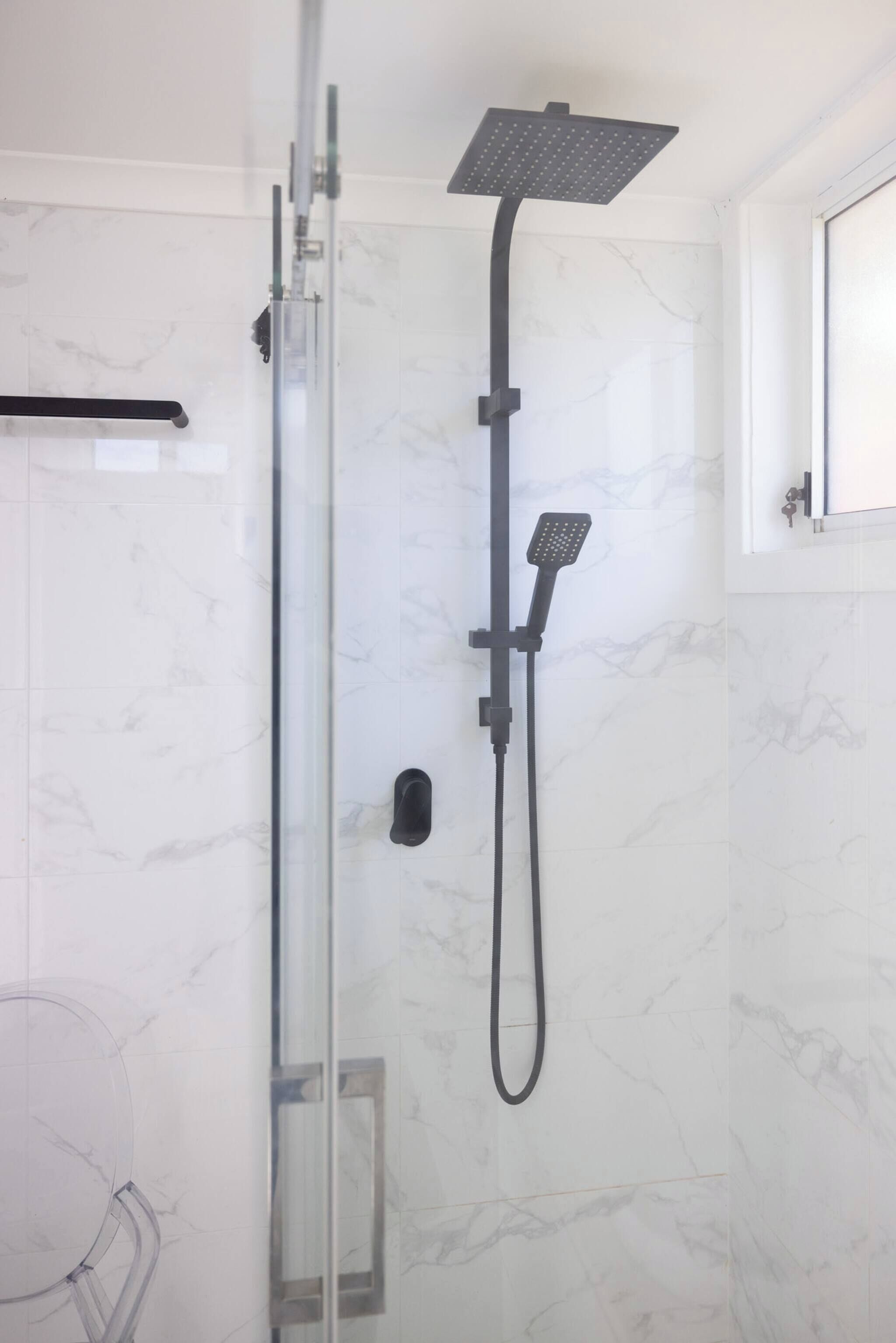 Shower, hair dryer