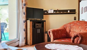 TV, DVD player, stereo