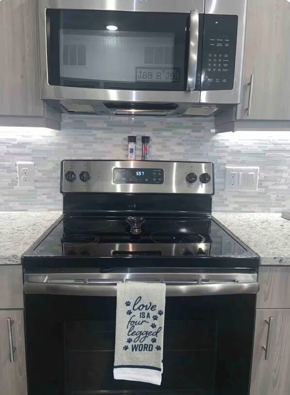 Microwave, oven, stovetop, dishwasher