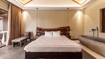 Yhden hengen luksushuone, näköala lomakeskukseen | Työpöytä, pimennysverhot, äänieristys, ilmainen Wi-Fi