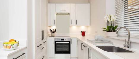 Fridge, microwave, dishwasher, toaster