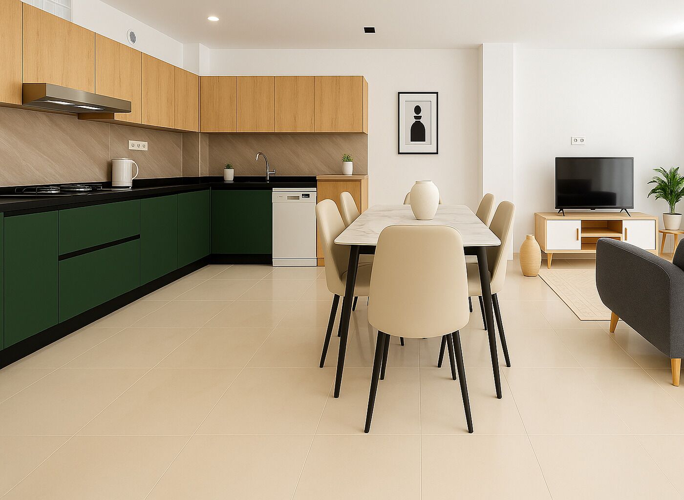 Apartemen | Dapur pribadi | Lemari es, microwave, oven, dan kompor