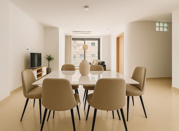 Apartment | Private kitchen | Fridge, microwave, oven, stovetop