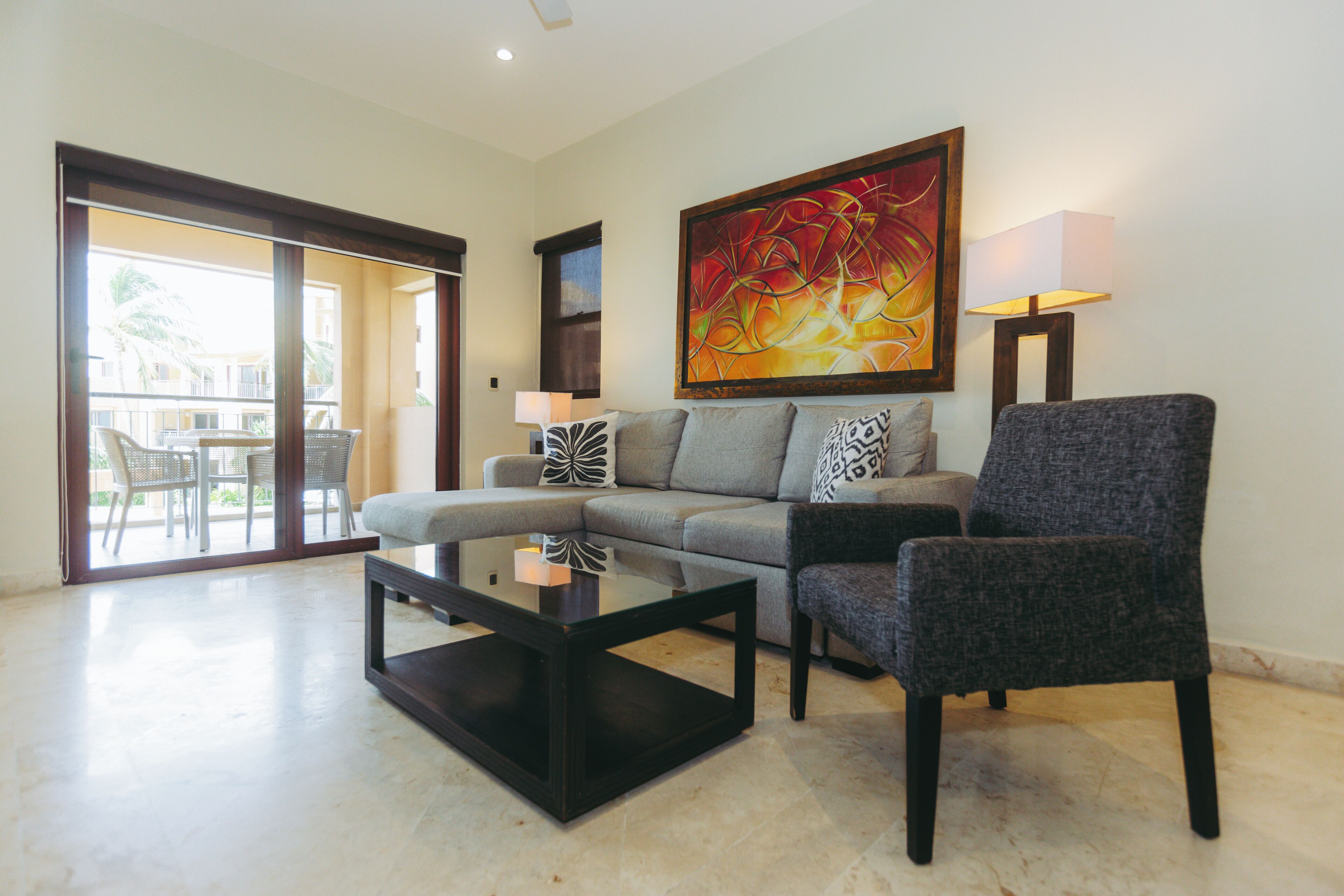 豪華公寓, 泳池景 | 客廳 | 平面電視