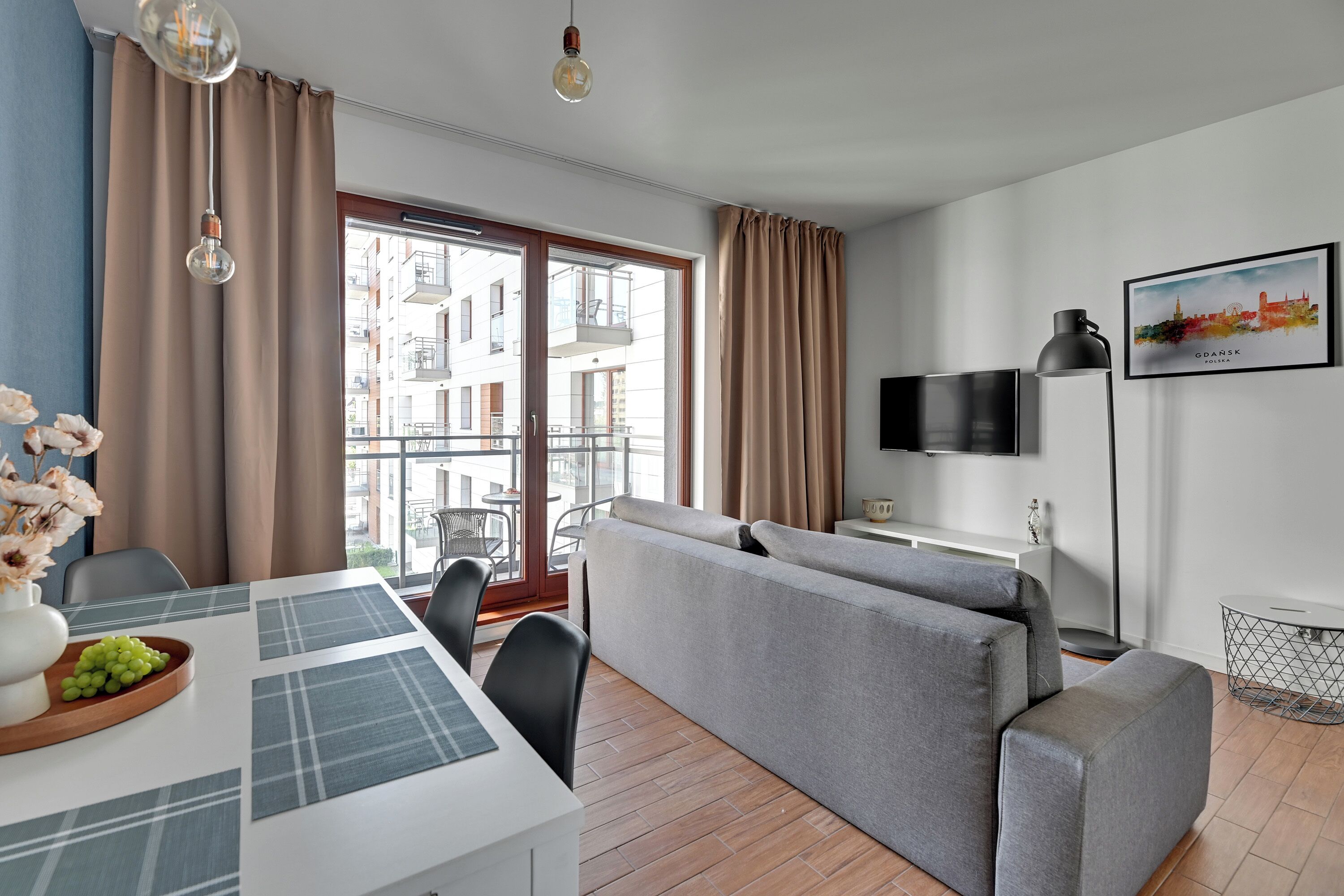 Deluxe Apartment, Balcony, River View | Living area | Flat-screen TV