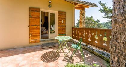 Chalet 'Mont Ventoux' avec vue sur la montagne, terrasse privée et jardin privé