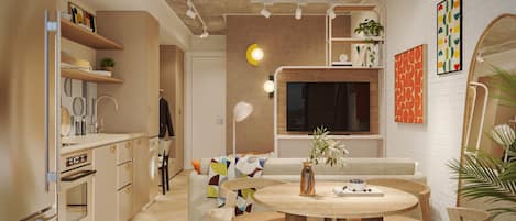 Leilighet | Eget kjøkken | Kjøleskap, mikrobølgeovn, ovn og kokeplater