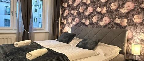 1 غرفة نوم وواي فاي وملاءات أسرّة