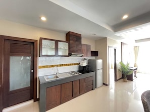 Departamento, 2 habitaciones, vista a la ciudad | Cocina privada